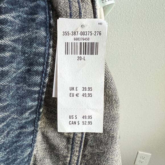 New Hollister Low Rise Baggy Jeans Women's 20 Long Medium Wash Cotton Plus Size - Picture 9 of 9